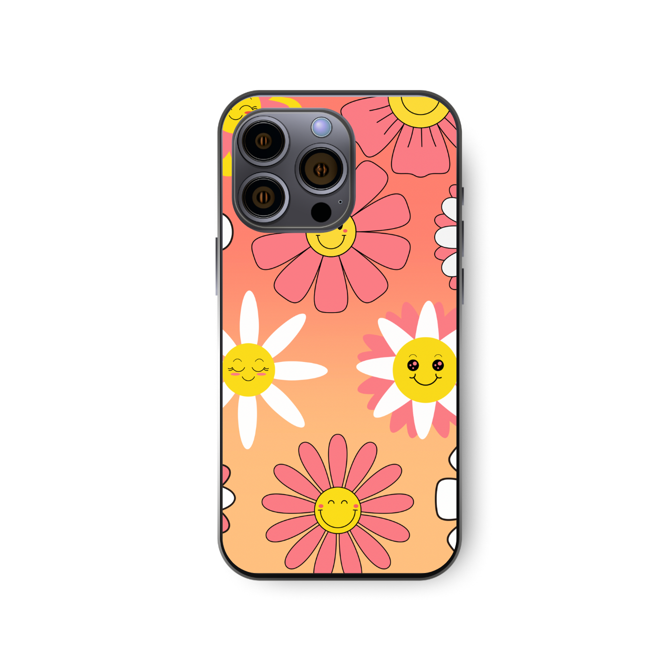 Orange Ombre Flower Iphone Case